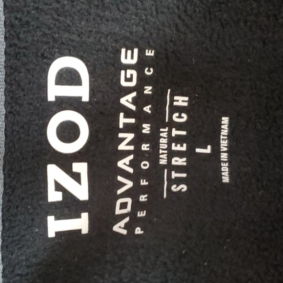 IZOD- Mens Black full zipper textured performance coat jacket logo size Large - Picture 7 of 7